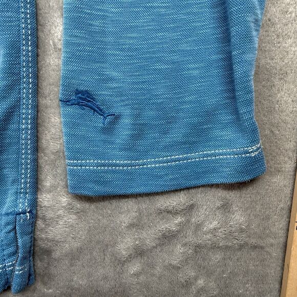 Tommy Bahama Shirt Men’s XL Blue Henley Long Sleeve Polo Paradiso Cove Tencel - Picture 6 of 9
